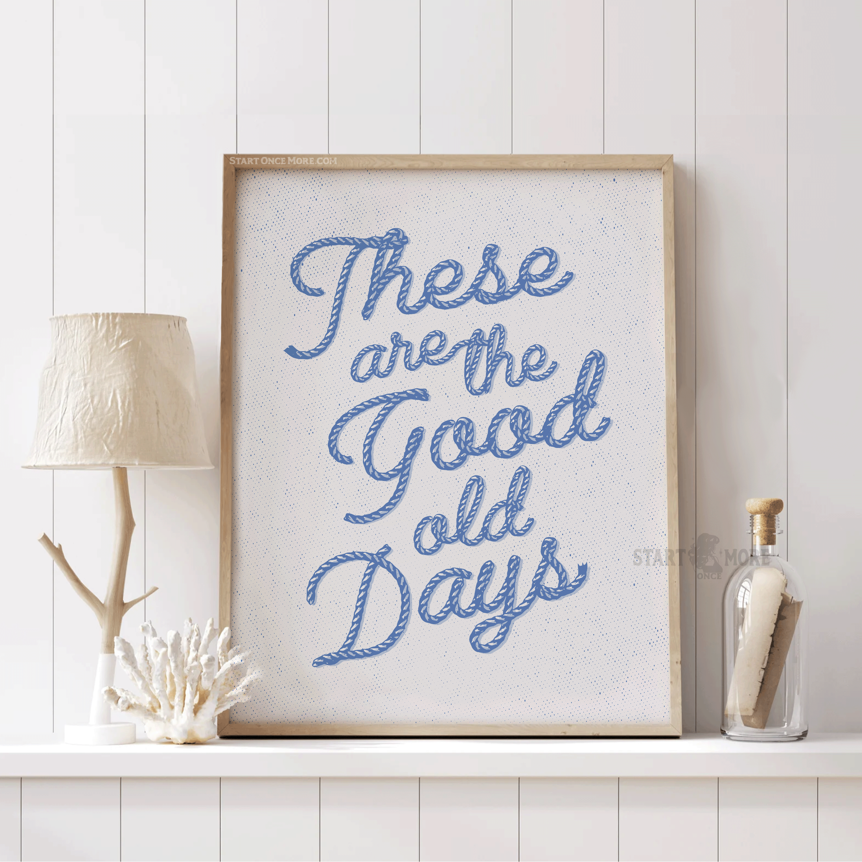 These Are The Good Old Days Western Retro Art Print for lakehouse