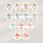 multiple color options for the Howdy Texas poster including Jean Blue, Moss Green, and Burnt Orange