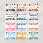 You Are My Sunshine art print in retro typography in multiple color options, for a nursery wall or kids playroom decor