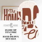 The Homebody Club Art Print Eclectic Mid-Century Modern Typography Poster closeup