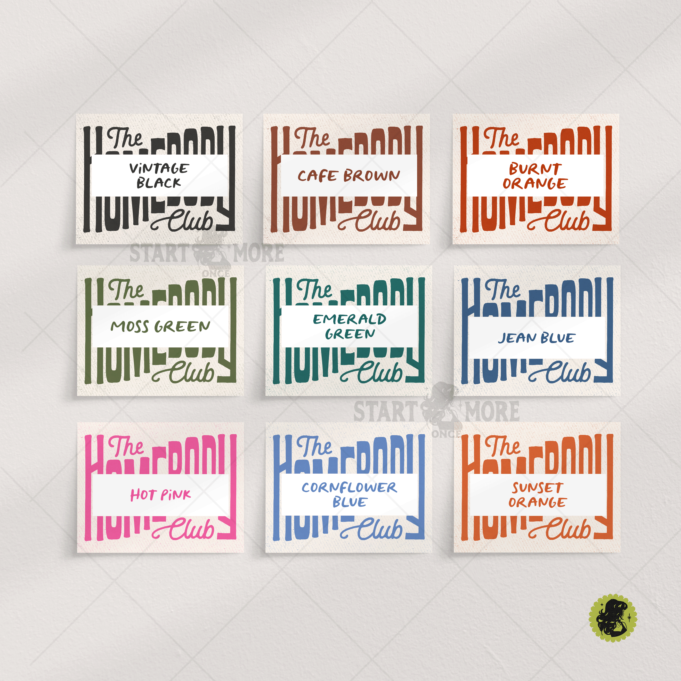 The Homebody Club Art Print: Eclectic Mid-Century Modern Typography Poster in various colors