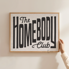 The Homebody Club Art Print: Eclectic Mid-Century Modern Typography Poster for Entryway