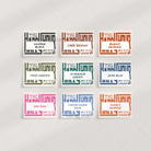 The Happy Hour Club retro typography art print in multiple color options, perfect for bar cart or kitchen wall decor.