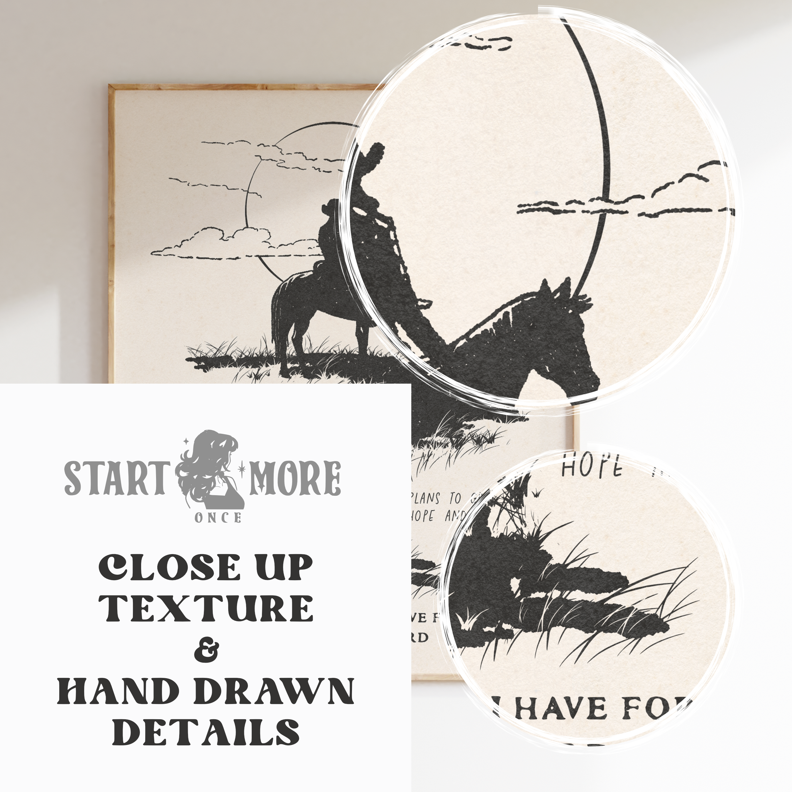 Close up of minimalist western scripture from Jeremiah 29:11 on heavy 300gsm natural matte cotton paper.