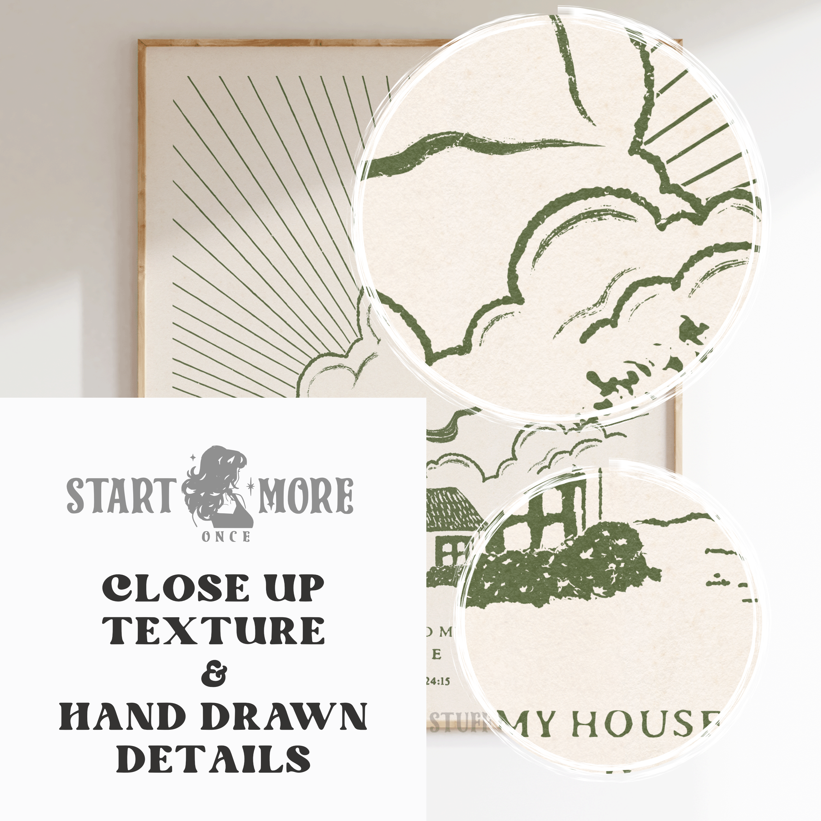 Joshua 24:15 "As For Me and My House" western art print, closeup