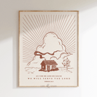 Joshua 24:15 "As For Me and My House" western art print, bold minimalist Christian wall decor for a modern ranch home